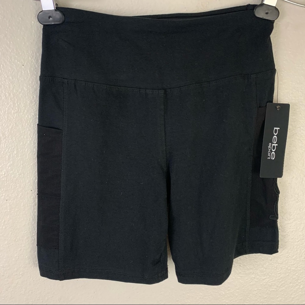BEBE Sport shorts mesh side pockets elastic waist women’s athletic Size Medium - Picture 3 of 7